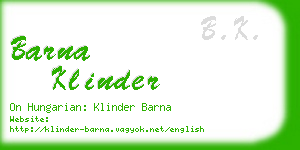 barna klinder business card